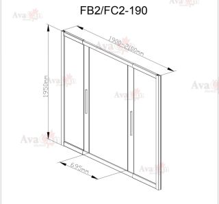 Душевая дверь в нишу AvaCan FC2 190-210 MT хром